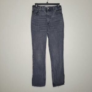 Abercrombie and Fitch the '90s straight ultra high rise curve love gray jeans 6